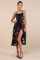 Margot Velvet Burnout Midi Dress