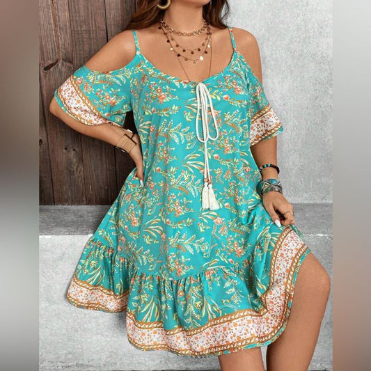 Valentina Paisley Cutout Dress