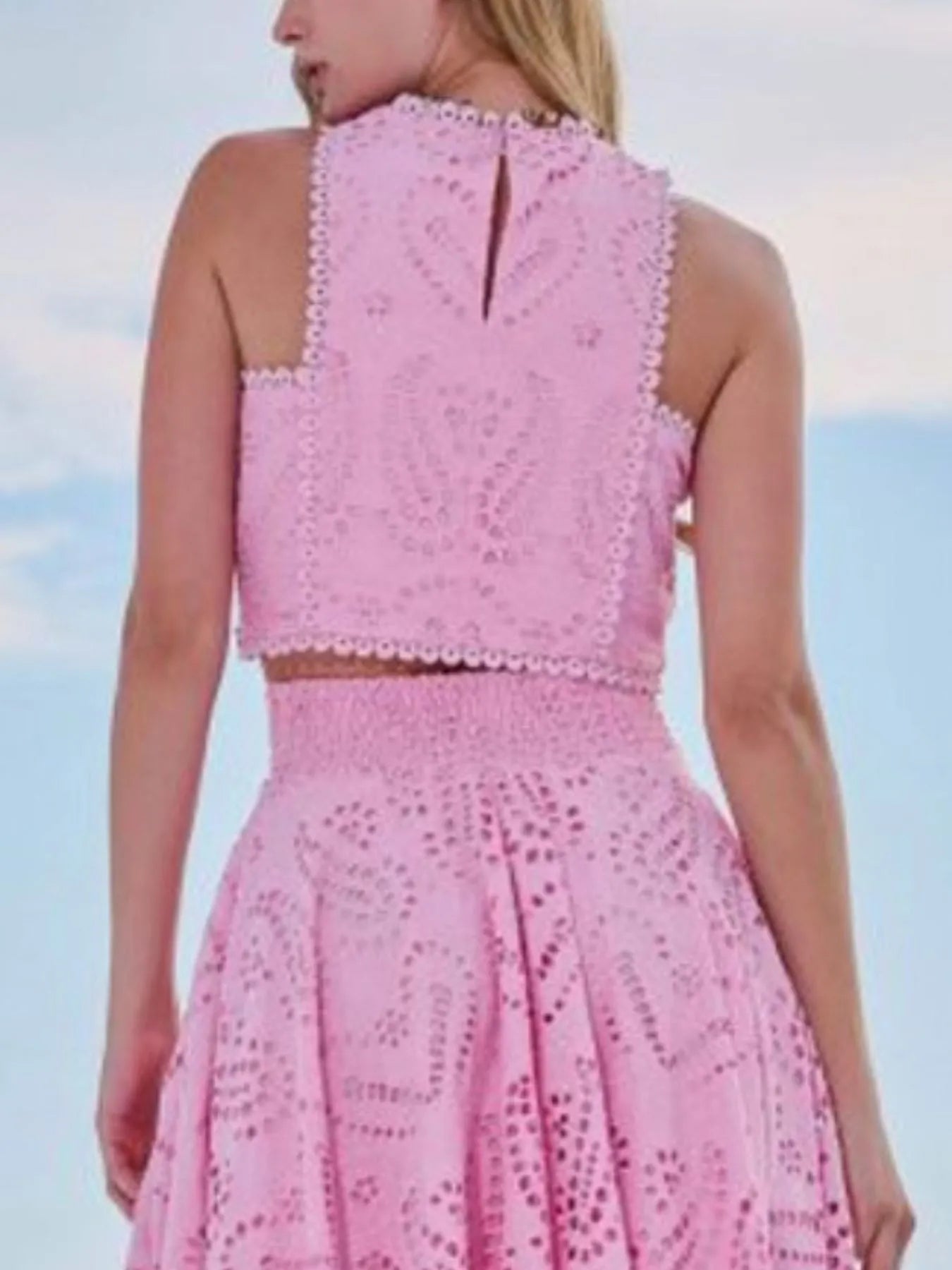 White Margot Eyelet Lace Maxi Dress