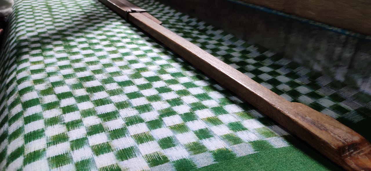 Green Margot Check Midi Dress