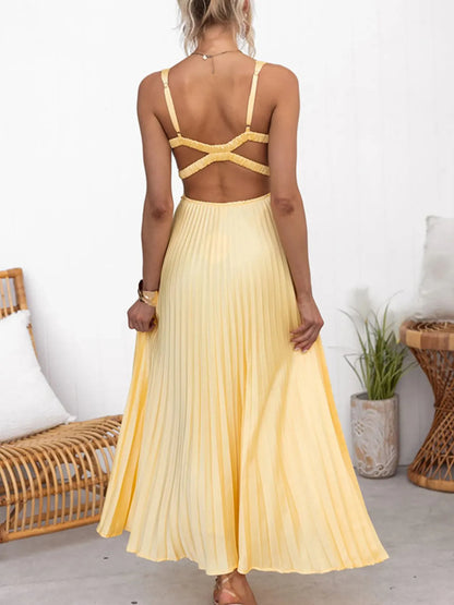 Neck Sleeveless Maxi Dress Margot Pleated Maxi Dress