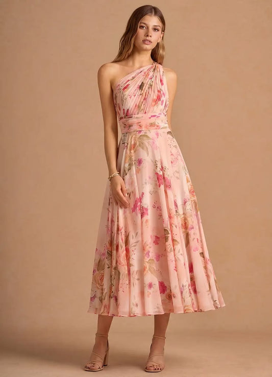 Noelle Abstract Floral Midi Dress