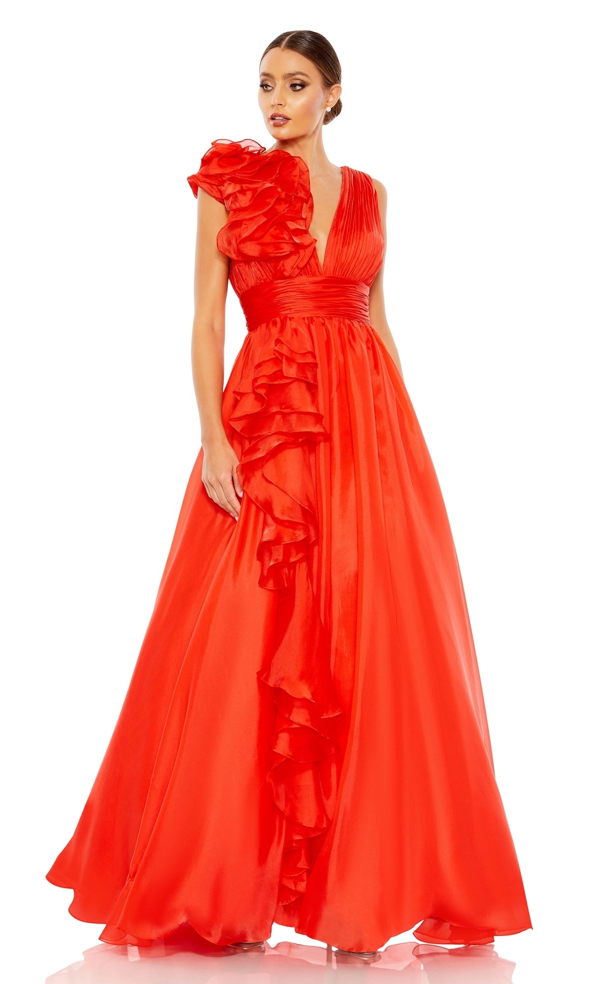 Hot Pink Margot Ruffled Ball Gown