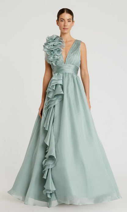 White Margot Ruffled Ball Gown