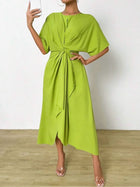 Knot-Front Midi Dress In Lime Green | Color: Green | Size: M