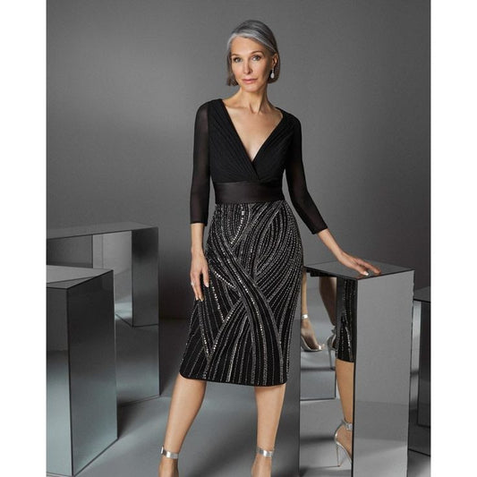 Pronovias Dresses | Pronovias Women's Black Atos Style 40 Cocktail Dress Size 14 Nwt | Color: Black | Size: 14