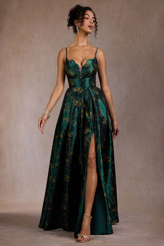 Cristal Deep Green Maxi Dress