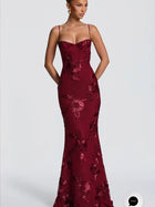 Nefertiti Burgundy Floral Dress