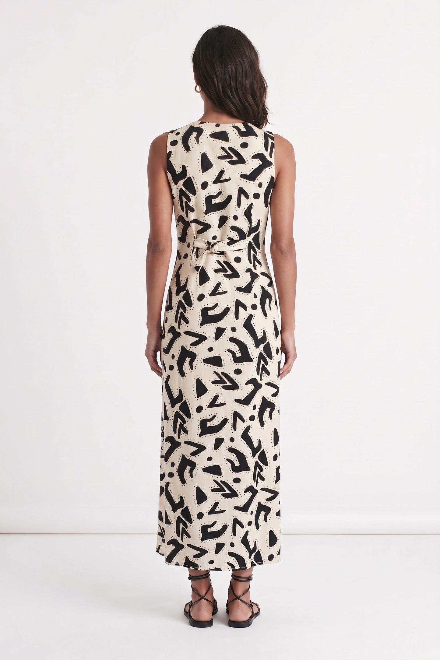 Monochrome Print Margot Crepe Evening Dress