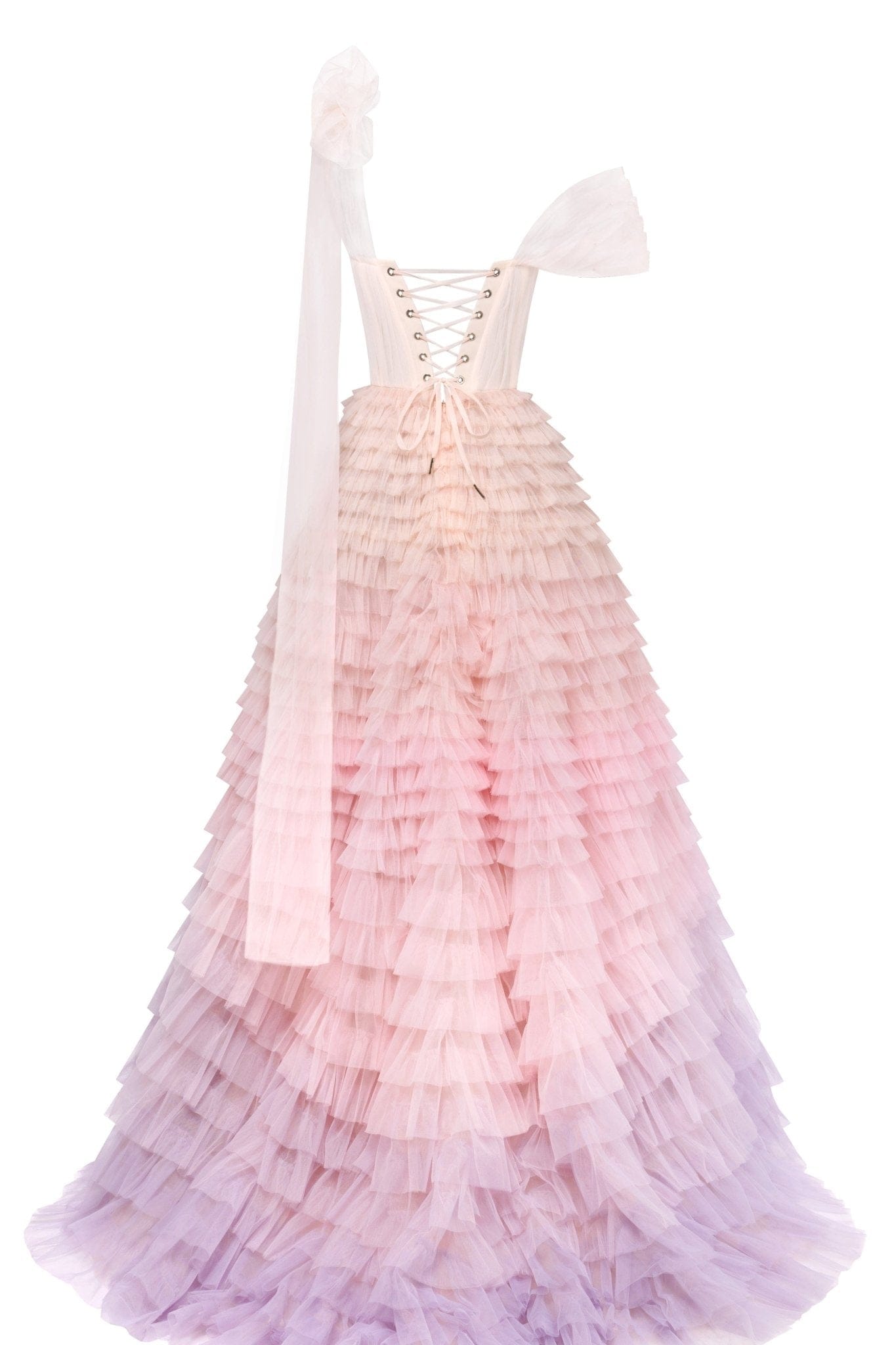 layered ombre maxi skirt Arabella Ombre Ruffle Ball Gown