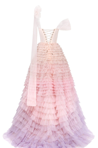 layered ombre maxi skirt Arabella Ombre Ruffle Ball Gown