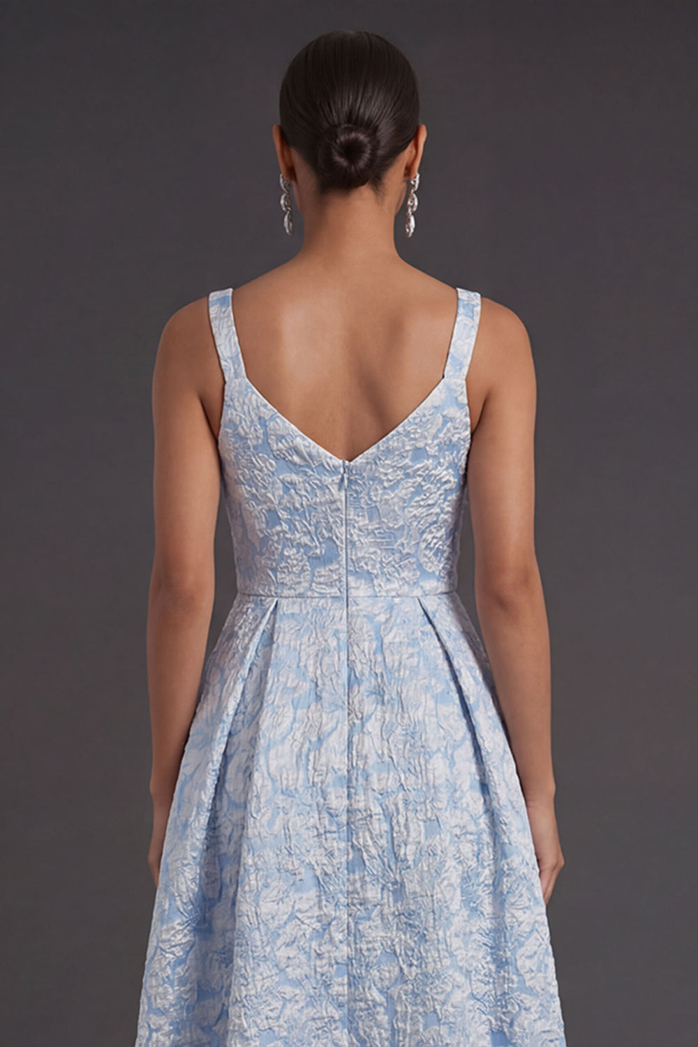 Blue Eleanor Jacquard Midi Dress
