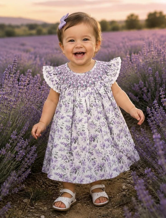 Eleanor Hand-Smocked Floral Dress