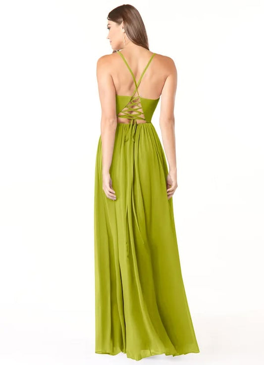 Margot Chiffon Bridesmaid Dress in Lemongrass