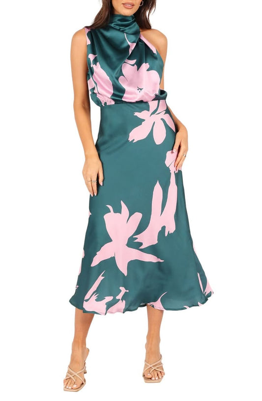 Anabelle Satin Midi Dress