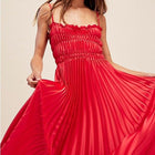 Georgia Metal Midi Dress in Red