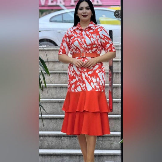 Mariana Tiered Colorblock Dress