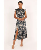 Lisbeth Floral Midi Dress in Green