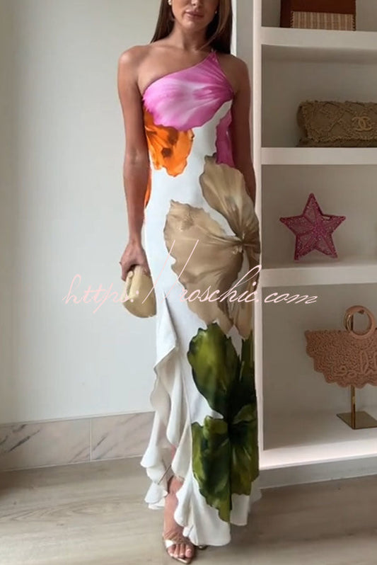 White Valentina Floral Maxi Slip Dress