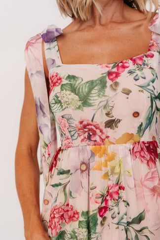 Anita Maxi Dress — Blush Floral Chiffon | Baltic Born