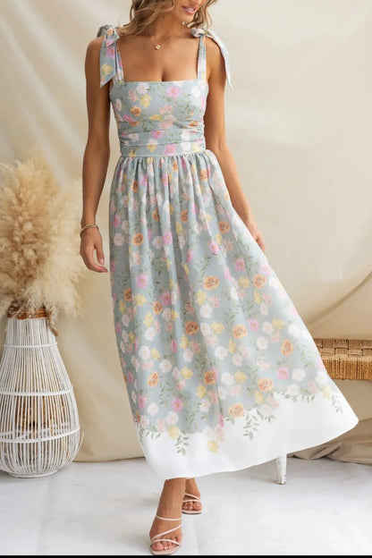 Blush Pink Eloise Printed Cami Midi Dress