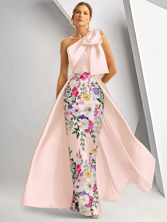 Margot Beaded One-Shoulder Gown
