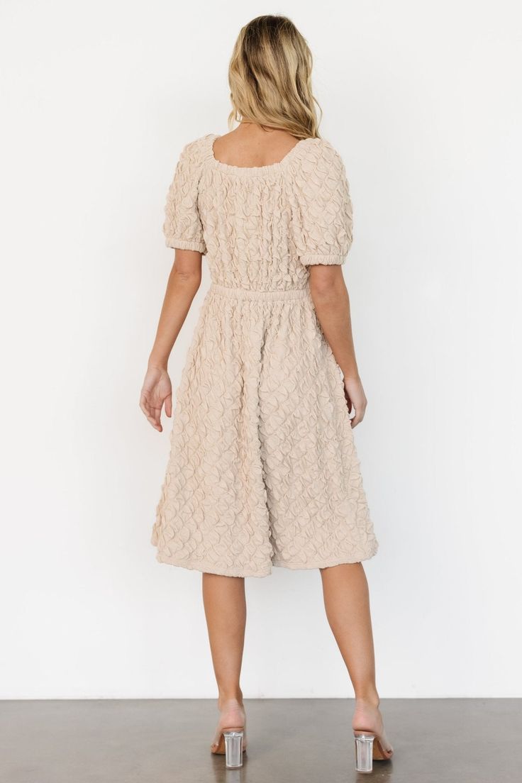 Keri Gathered Dress | Light Taupe - XL