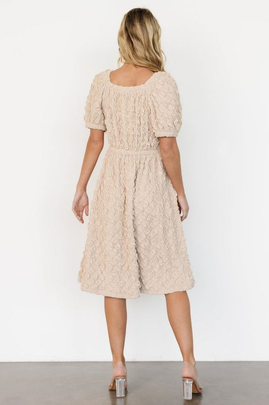 Keri Gathered Dress | Light Taupe - XL