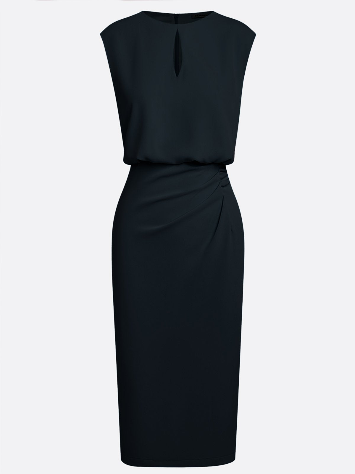 Black María Silk Midi Dress