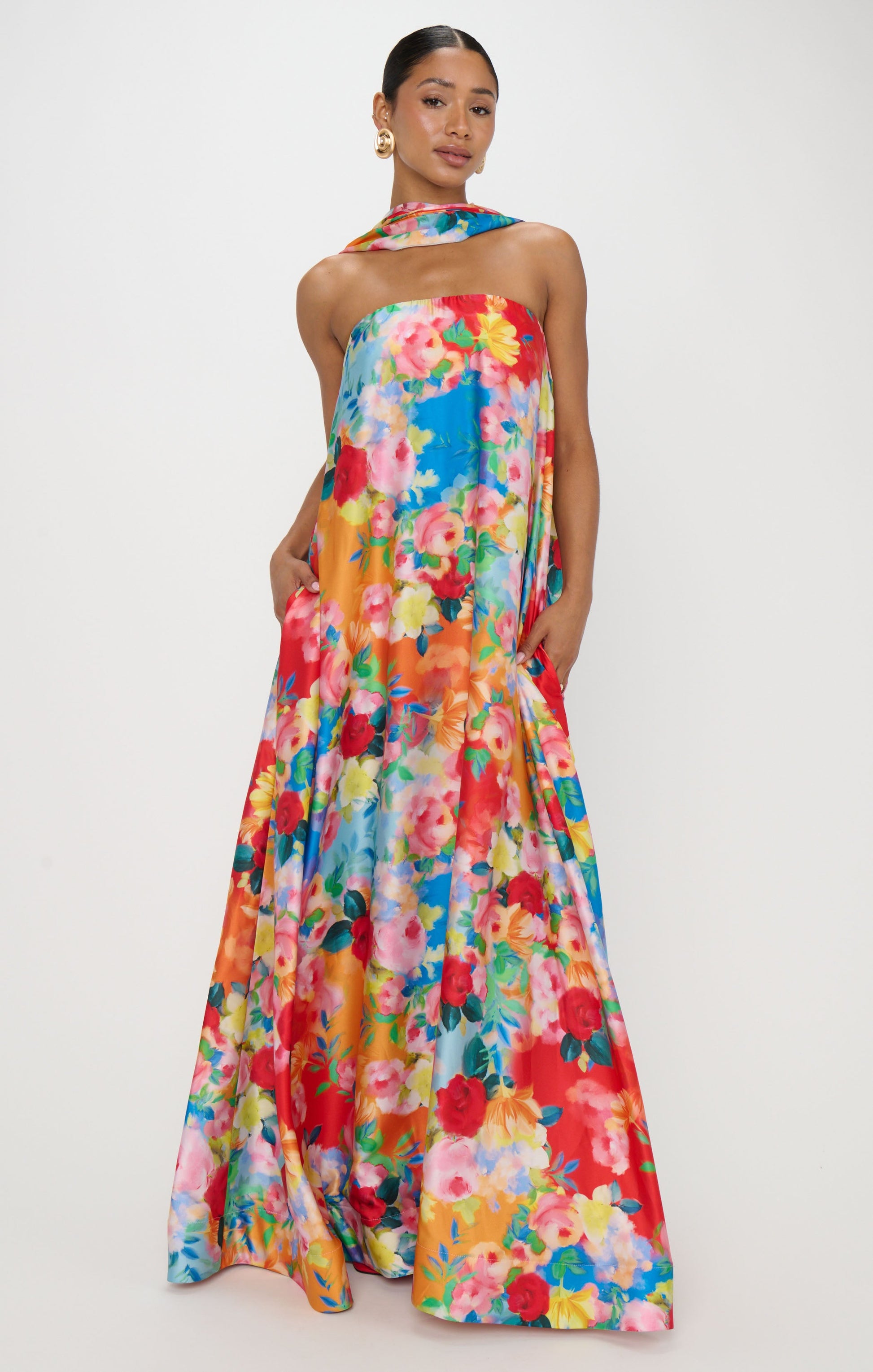 Tinsley Tube Dress in Sunset Garden