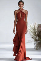 Valentina Halter Chiffon Gala Dress