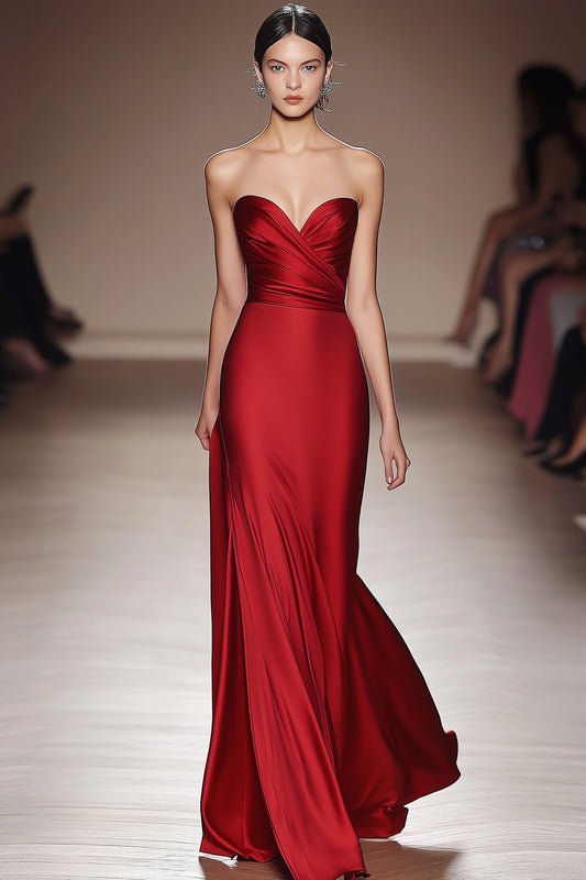 Red Valentina Satin Formal Dress