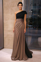 Arabella Crepe One-Shoulder Gala Dress