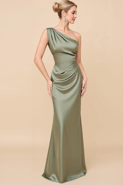 Jabe Vivienne Satin One-Shoulder Dress