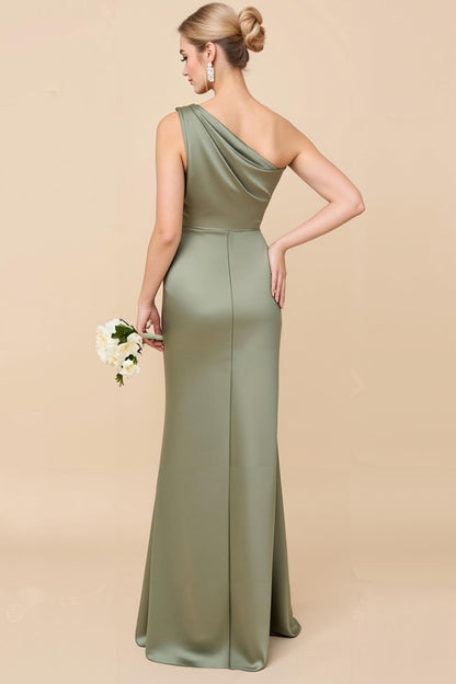 Lilac Vivienne Satin One-Shoulder Dress