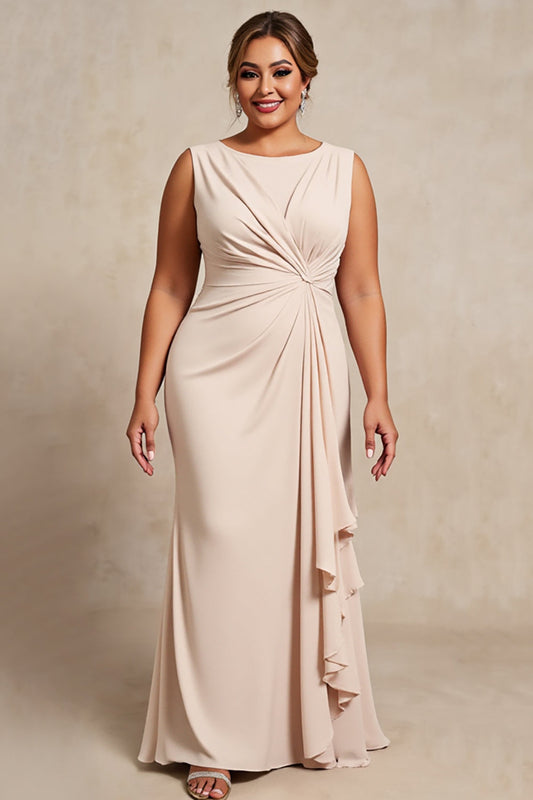 Apricot Margot Chiffon Keyhole Dress