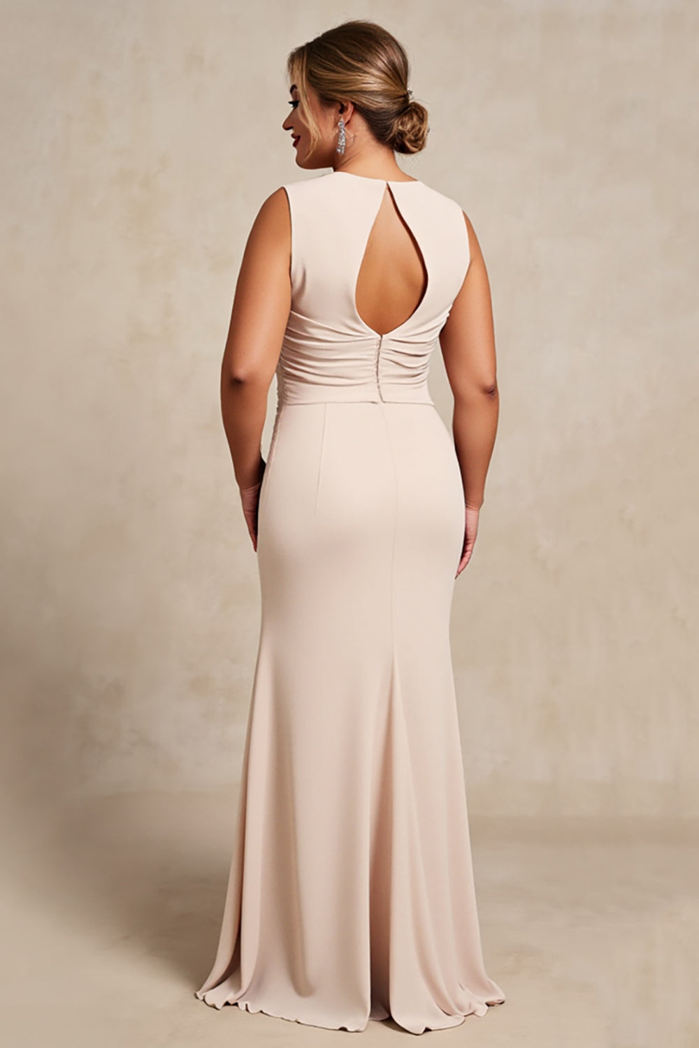 Apricot Margot Chiffon Keyhole Dress