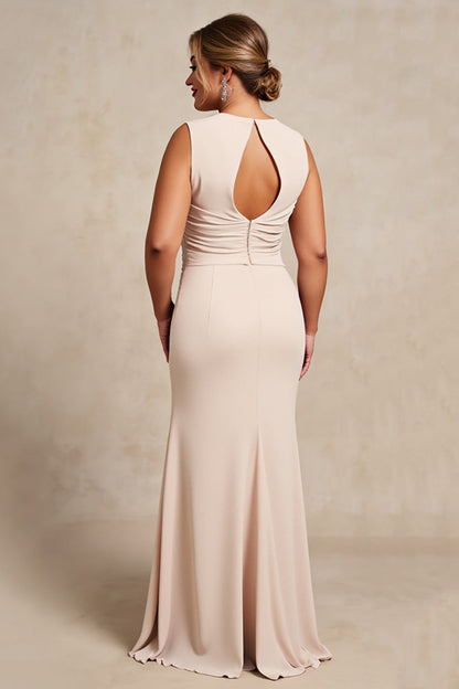Apricot Margot Chiffon Keyhole Dress