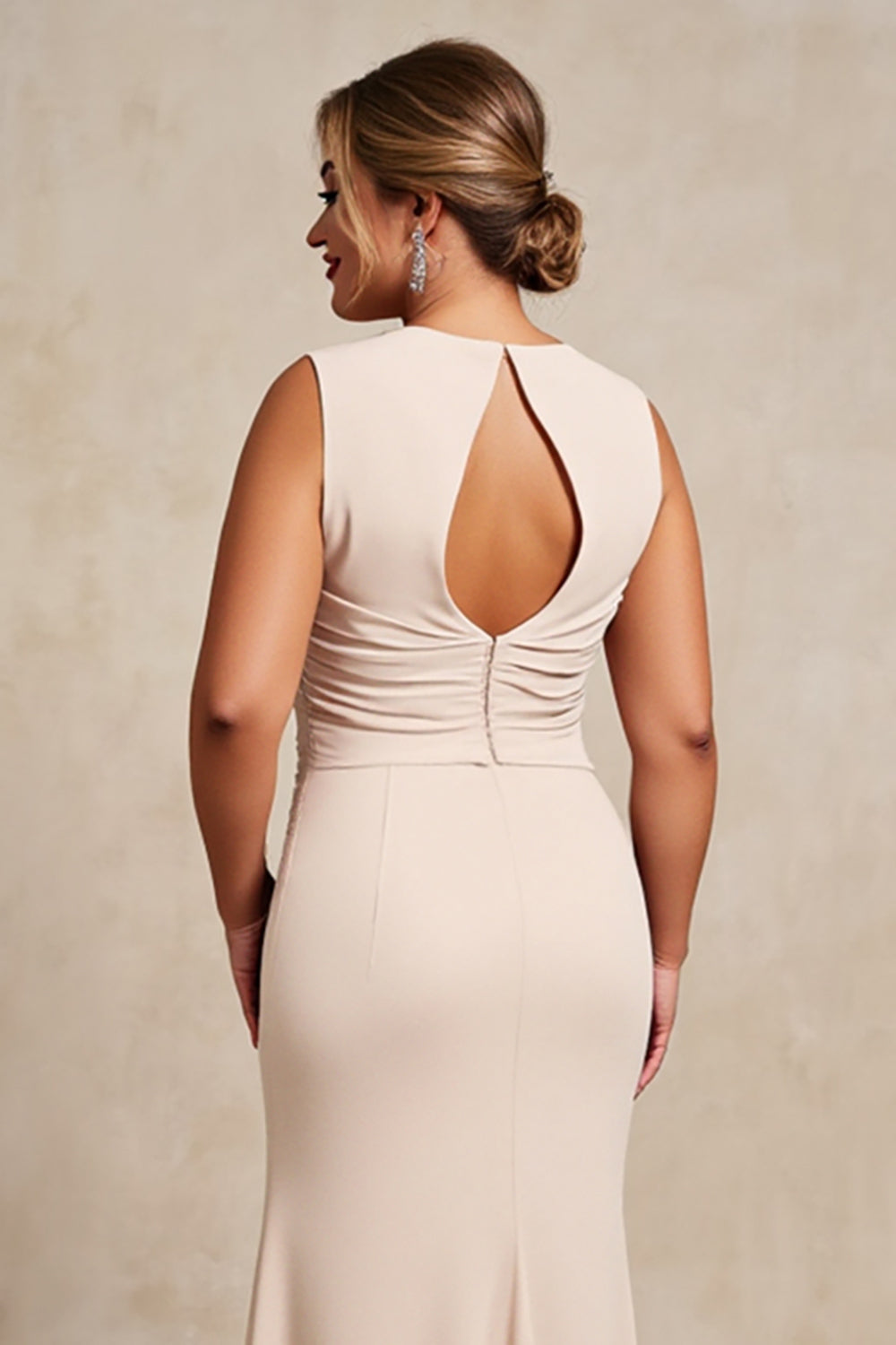 Apricot Margot Chiffon Keyhole Dress