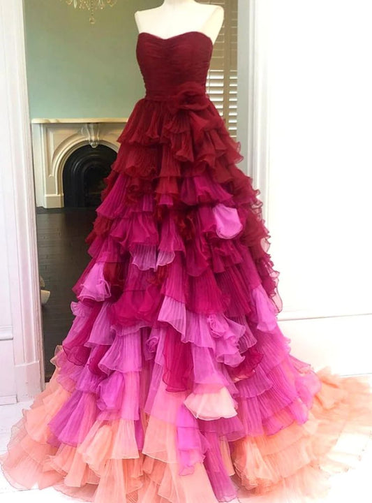 Celestine Tiered Tulle Strapless Dress