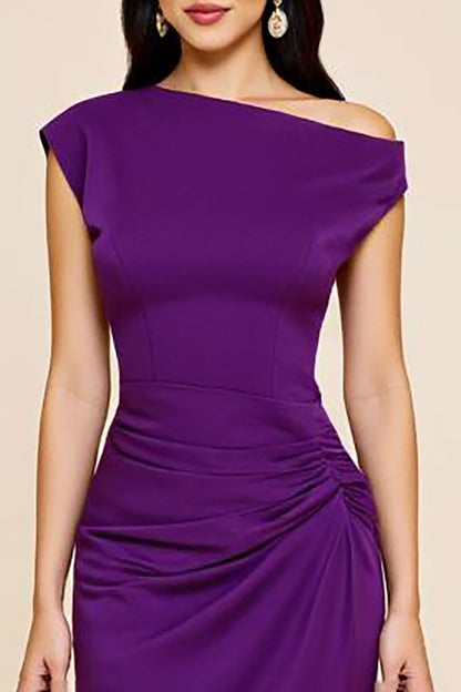 Dark Green Vivienne Satin Sheath Dress