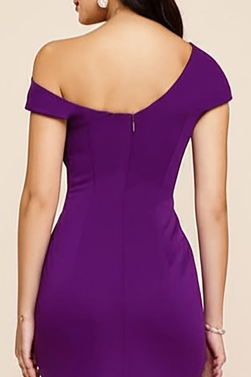 Plum Vivienne Satin Sheath Dress