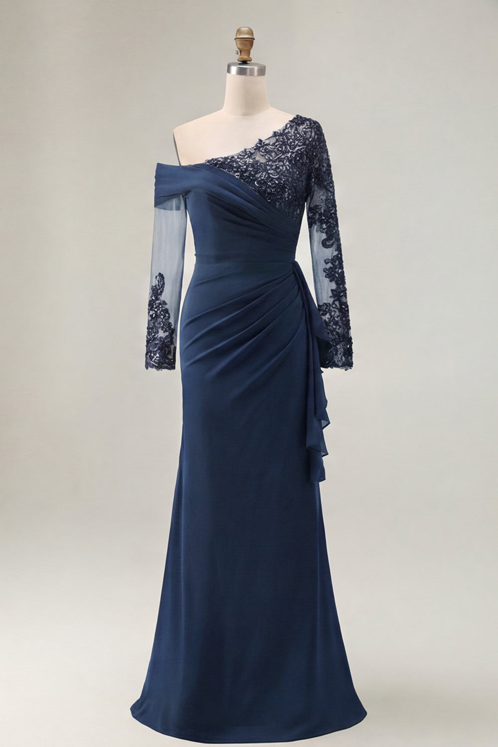 Black Vivienne Lace Asymmetrical Sheath Dress