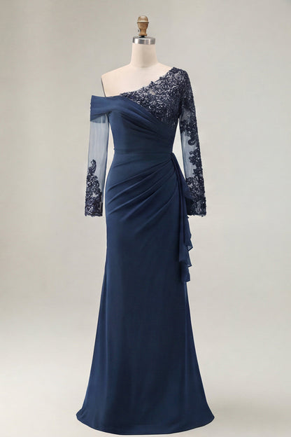 Black Vivienne Lace Asymmetrical Sheath Dress