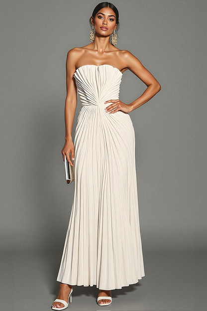 Emerald Green Margot Pleated Sheath Maxi Dress