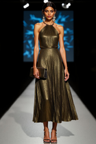 Arabella Metallic Halter Maxi Dress