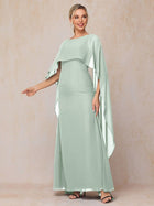Floor Length Short Sleeves Chiffon Mother Of The Bride Dress