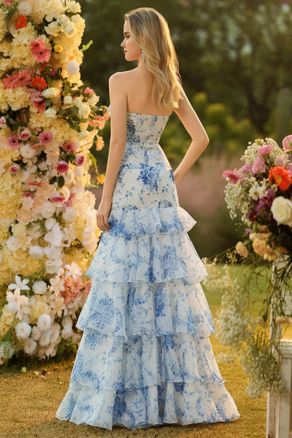 Pink Flower Matilda Floral Mermaid Gown