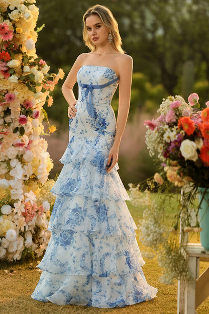 Pink Flower Matilda Floral Mermaid Gown
