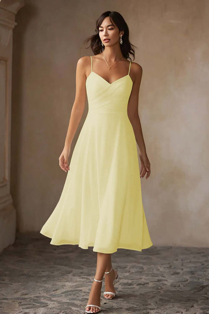 Flieder Ophelia A-Line Chiffon Midi Dress
